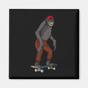 Lustige Skateboard-Affen-Geschenkidee 4 Skate And Magnet