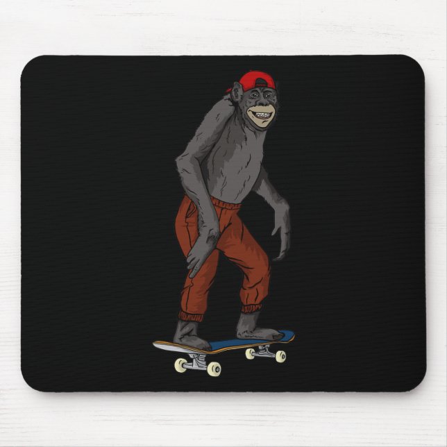 Lustige Skateboard-Affen-Geschenkidee 4 Skate And  Mousepad (Vorne)