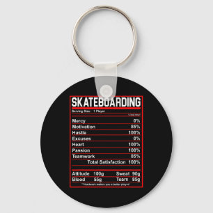 Lustige Skateboard-Ernährungsfakten Skate Board Schlüsselanhänger