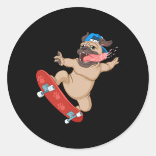 Lustige Skateboarding-Kunst für Jungen Männer Skat Runder Aufkleber