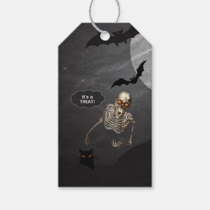 Lustige Skeleton Halloween-Leckerei-Umbauten Geschenkanhänger