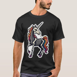 Lustige Skelett-Einhorn-Liebhaber Gruseliges Hallo T-Shirt