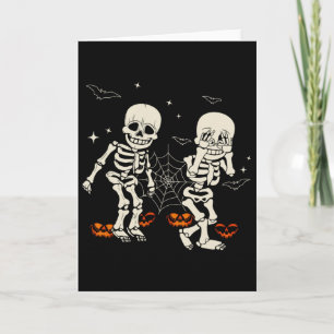 Lustige Skelett-Kinder Griddy-Tanz Halloween-Strei Karte