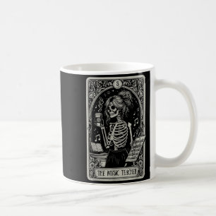 Lustige Skelett-Musiklehrer-Tarotkarte Halloween Kaffeetasse