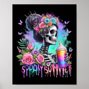 Lustige Skelett-Party Gruselige Sommergetränke Som Poster