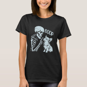 Lustige Skeletthand Goth Boop Corgi-Hund-Nase Hall T-Shirt