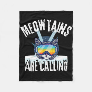 Lustige Skicatzenliebhaber Meowtains rufen LGBTQ S Fleecedecke