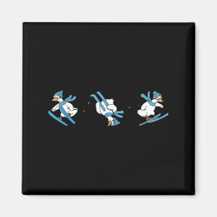 Lustige Skifahren Dummer Gans Ski-Liebhaber Skifah Magnet