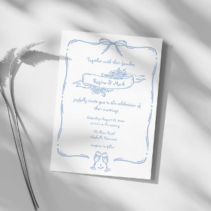 Lustige skurrile handgezeichnete Hochzeit mit Dood Einladung