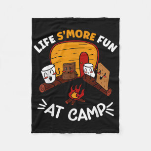 Lustige Smores Camping Lagerfeuer Marshmallow Lebe Fleecedecke
