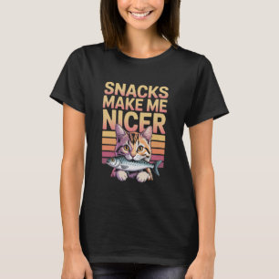 Lustige Snacks machen mich nettere Katze Tier T-Shirt