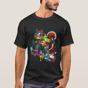 Lustige Snowboard-Eichhörnchen-Outfit-Halterung Ti T-Shirt