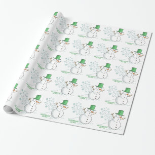 Lustige Snowman-Furz-Schneeflocken Geschenkpapier
