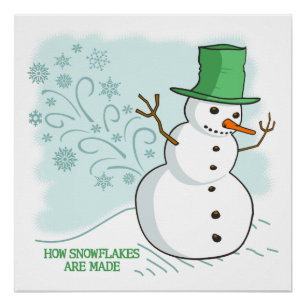 Lustige Snowman-Furz-Schneeflocken Poster