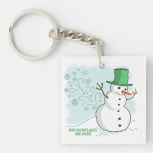 Lustige Snowman-Furz-Schneeflocken Schlüsselanhänger