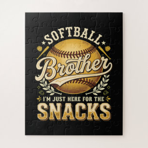 Lustige Softball-Bruder-Snacks-Sportarten Puzzle