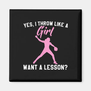 Lustige Softball-Kunst für Mädchen Frauen Softball Magnet