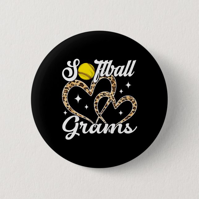 Lustige Softll Gramm Leopard Softll Spieler  Button (Vorderseite)