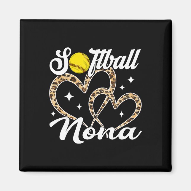 Lustige Softll Nona Leopard Softll Spieler  Magnet (Vorne)