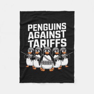 Lustige Soldat Pinguine gegen Zölle Sarkastisch A Fleecedecke