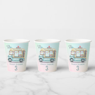 Lustige Sommer-Eiscreme-Wagen-Geburtstagsfeier Pappbecher