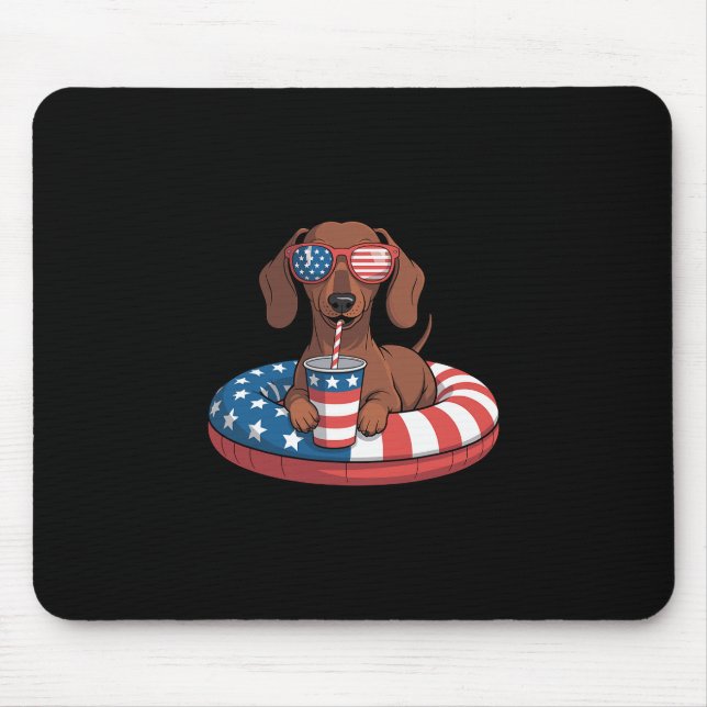 Lustige Sommerferien 4. Juli Dachshund  Mousepad (Vorne)