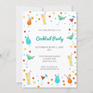 Lustige Sommergetränke Cocktailparty Einladung