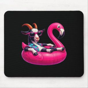 Lustige Sommerziege Rosa Poolparty Hawaiian Sommer Mousepad