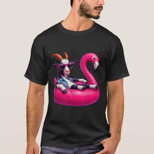 Lustige Sommerziege Rosa Poolparty Hawaiianischer T-Shirt