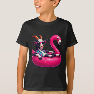 Lustige Sommerziege Rosa Poolparty Hawaiianischer T-Shirt