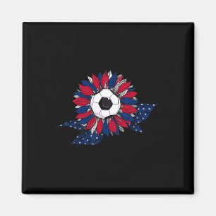 Lustige Sonnenblume und Fußball Ll mit amerikanisc Magnet