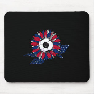 Lustige Sonnenblume und Fußball Ll mit amerikanisc Mousepad