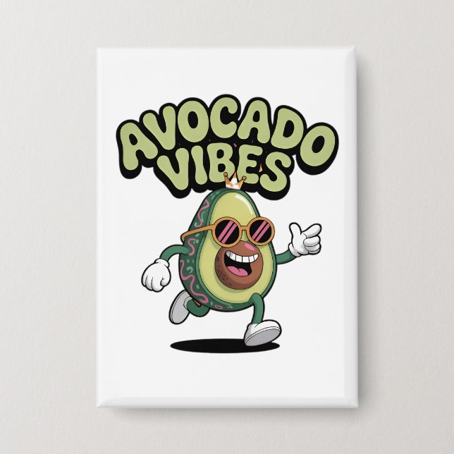 Lustige Sonnenbrille Avocado Button (Vorderseite)