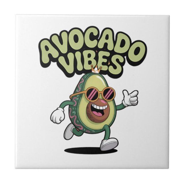 Lustige Sonnenbrille Avocado Fliese (Vorderseite)