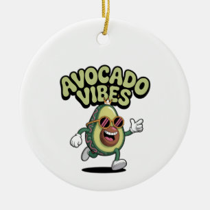 Lustige Sonnenbrille Avocado Keramik Ornament