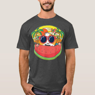 Lustige Sonnenbrille Meerschweinchen Palmen Obst W T-Shirt