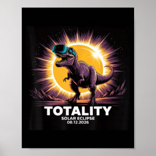 Lustige Sonnenfinsternis August 12 Dinosaurier Poster