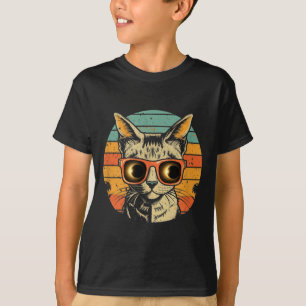 Lustige Sonnenfinsternis Katze Sonnenbrille T-Shirt