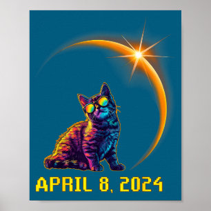 Lustige Sonnenfinsternis Katze Sonnenfinsternis Poster