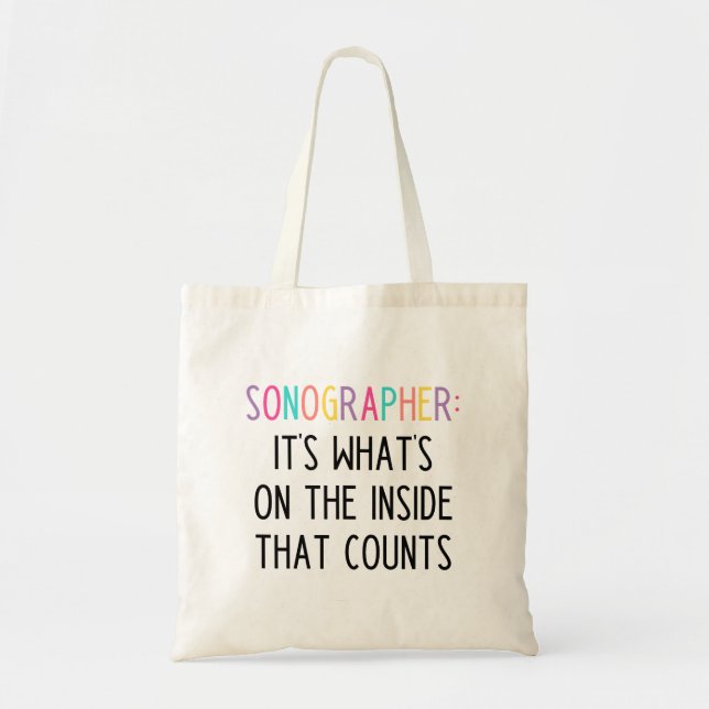 Lustige Sonographer-Slogan-Tragetasche Tragetasche (Vorne)