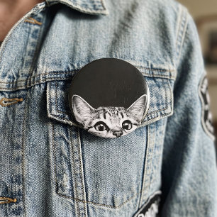 Lustige spähende Katzen-Stalker-Kätzchen-Meme Button