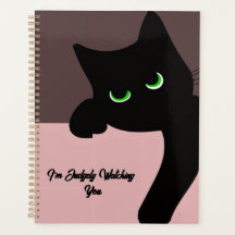 Lustige spähende schwarze Katze, individuelle Ästh