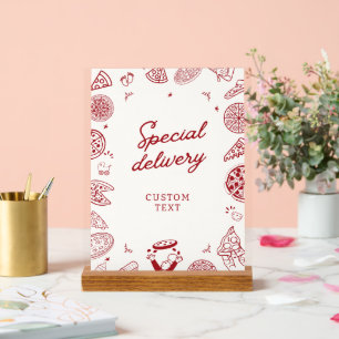 Lustige Speziallieferung Pizza-Baby-Party Acrylschild