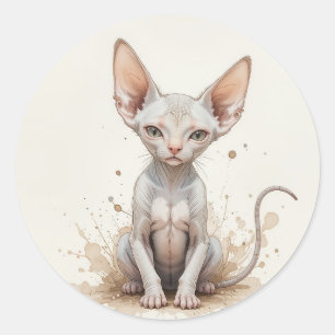 Lustige Sphinx Katze Kätzchen Haustier Tier Runder Aufkleber
