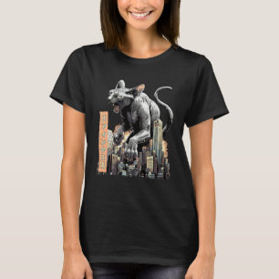 Lustige Sphynx-Katze Kaiju-Monster Japanisch T-Shirt