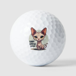 Lustige Sphynx-Katzen-Vater-Cartoon-Kunst Golfball