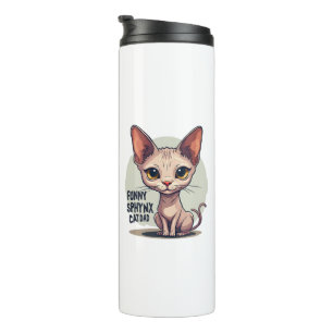 Lustige Sphynx-Katzen-Vater-Cartoon-Kunst Thermosbecher