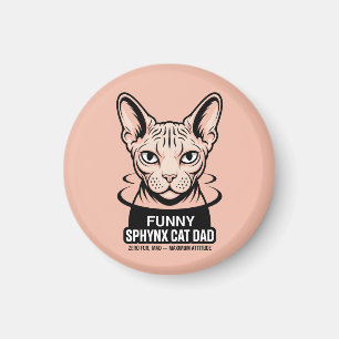 Lustige Sphynx-Katzen-Vater-Vektor-Kunst Magnet