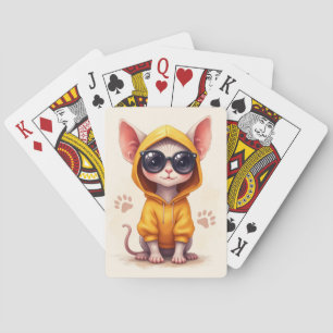 Lustige Sphynx Kawaii Katze Spielkarten