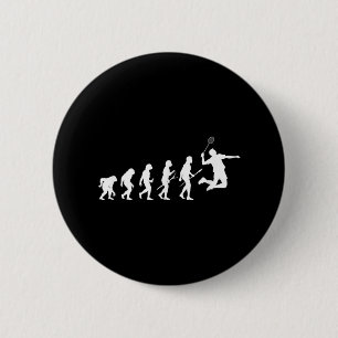 Lustige Spielerevolutionstheorie Badminton Button